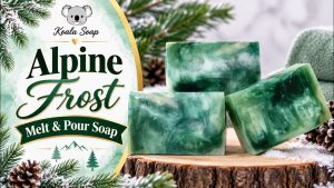 Alpine Frost Swirl Melt and Pour Soap: Pine Green and Pearl