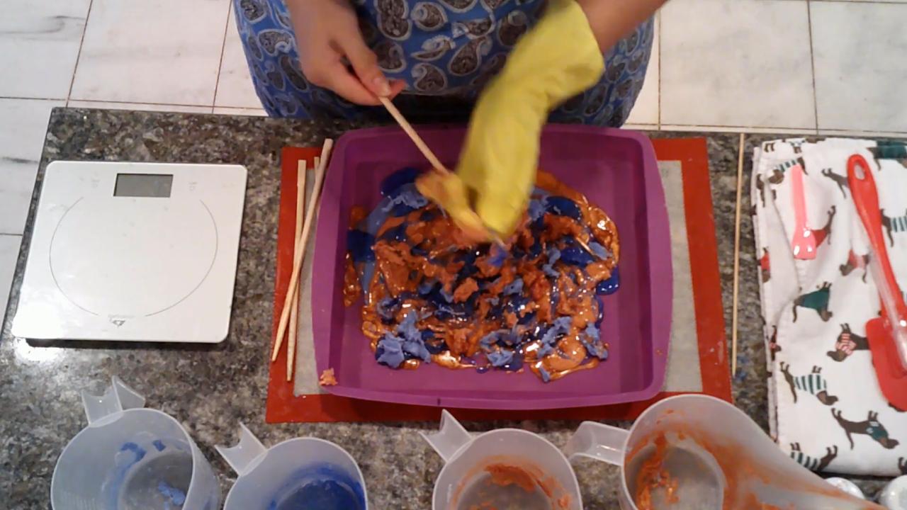 Set amber and blue soap slab