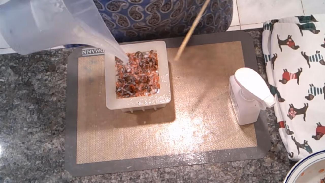 Drizzling white soap over the top like a glaze