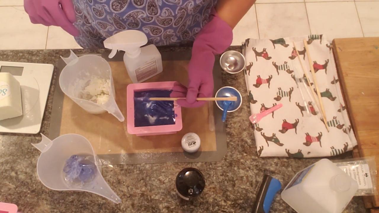 Roughing up the top of the soap with a skewer