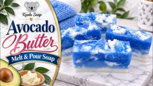Avocado Butter Melt and Pour Soap with Blue Ice Crashing Waves