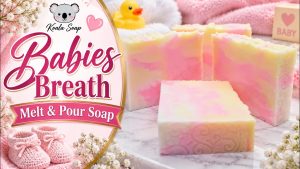Babies Breath Melt and Pour Soap. Making your own impression mat.