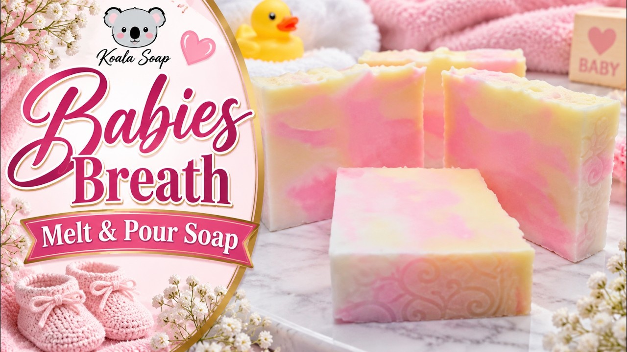 Babies Breath Melt and Pour Soap. Making your own impression mat.