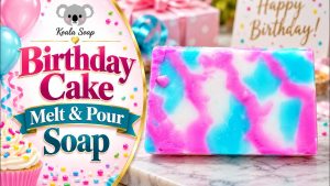 Birthday Cake Melt and Pour Soap from Leftover Soap with a Drizzle Top