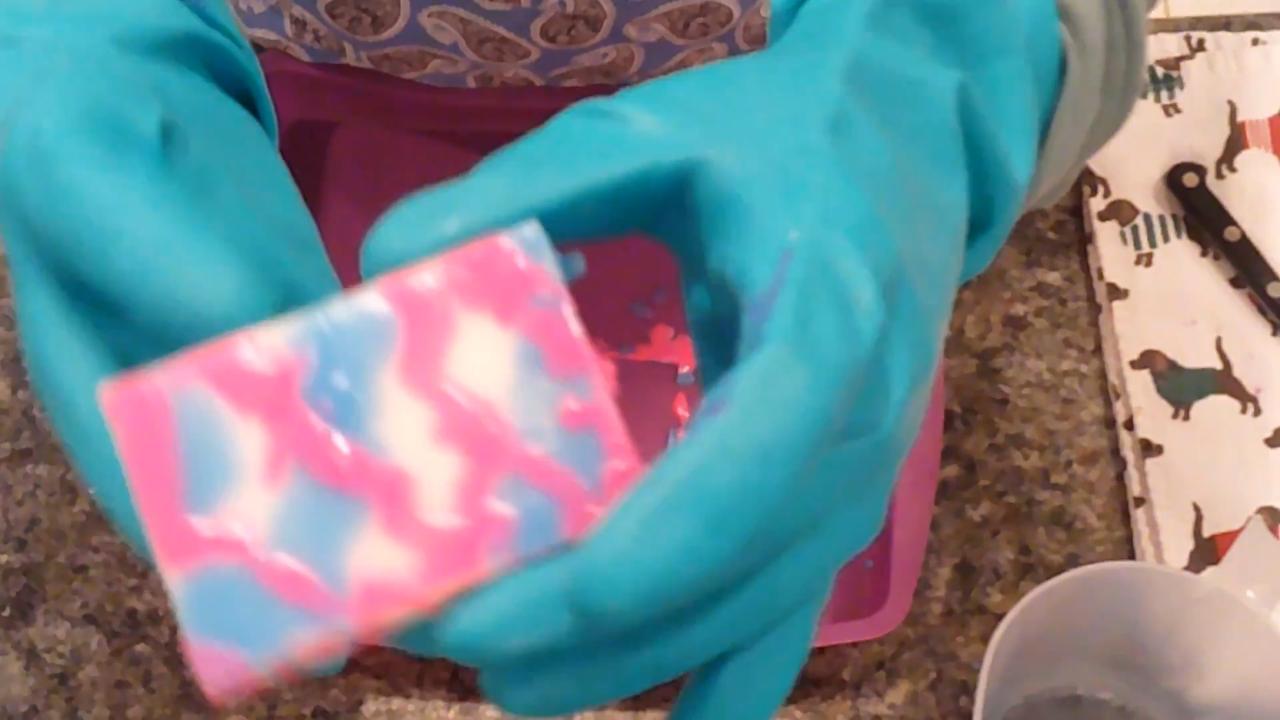 Finished birthday cake melt and pour soap