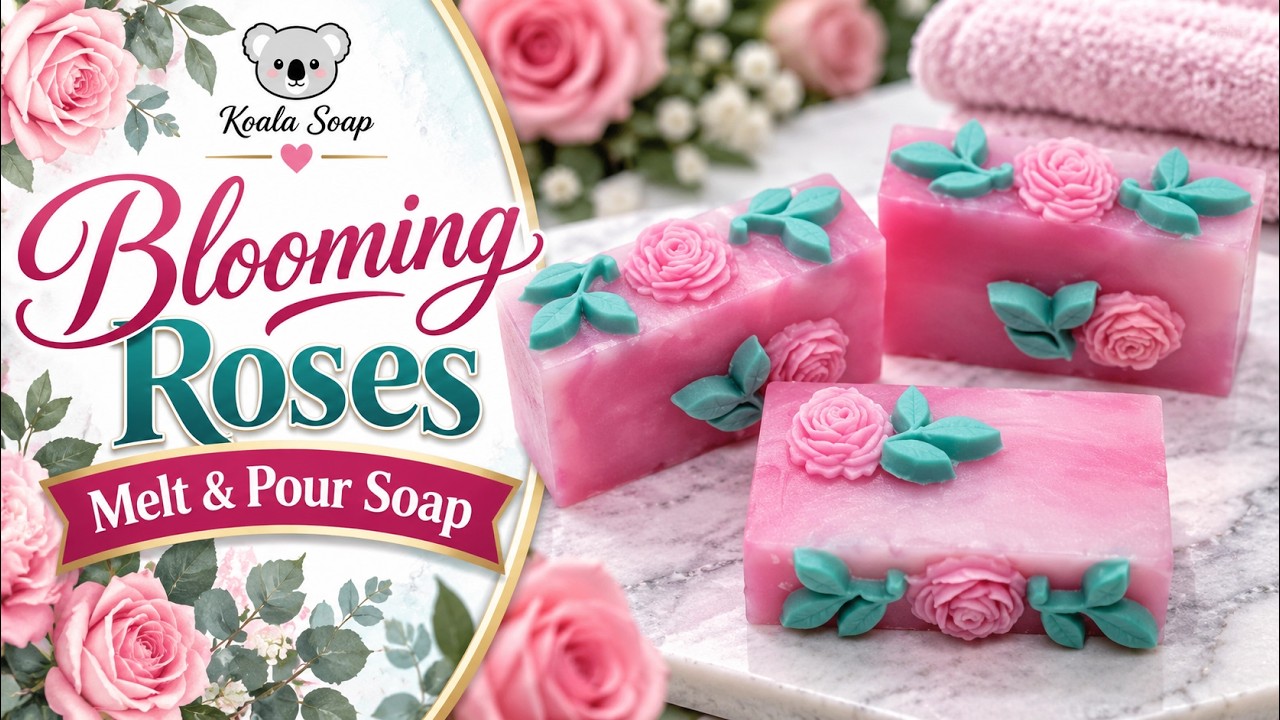 Blooming Roses Melt and Pour Soap: Rose Embed Mini Loaf