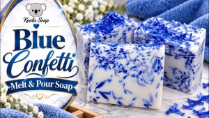 Blue Confetti Melt and Pour Soap: Soap Shreds Loaf