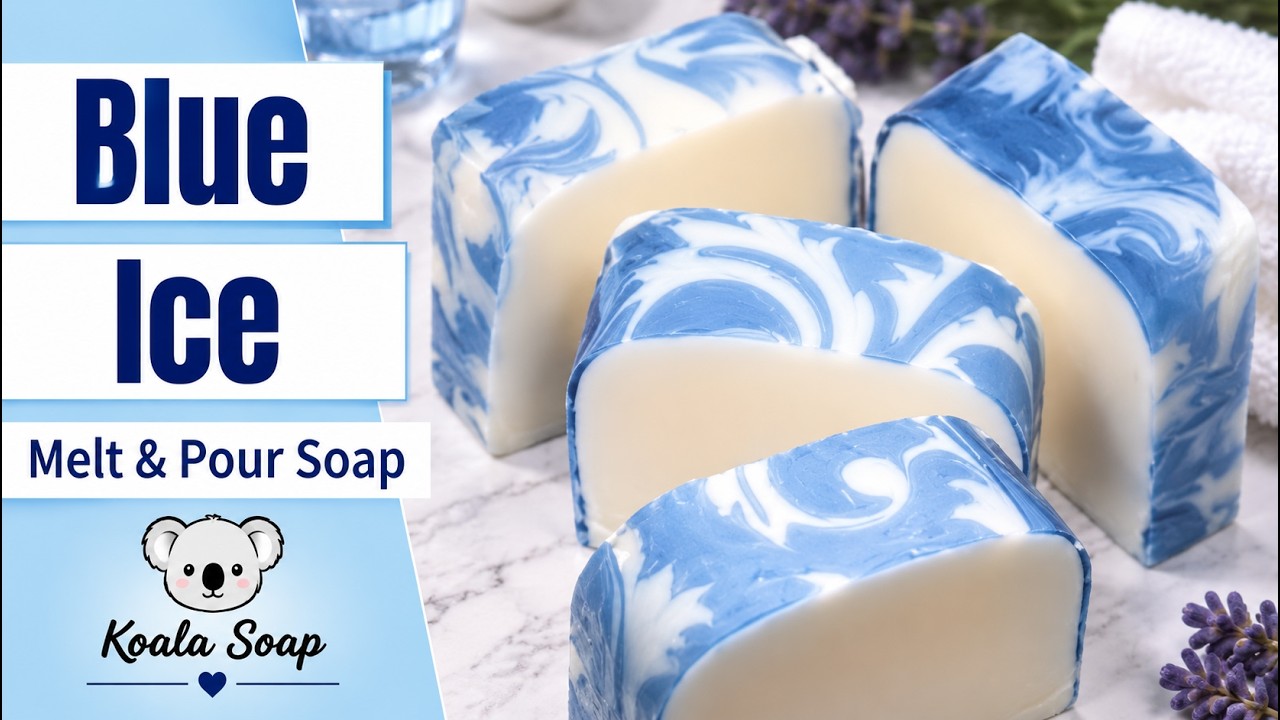 Blue Ice Melt and Pour Soap with an Impression Mat