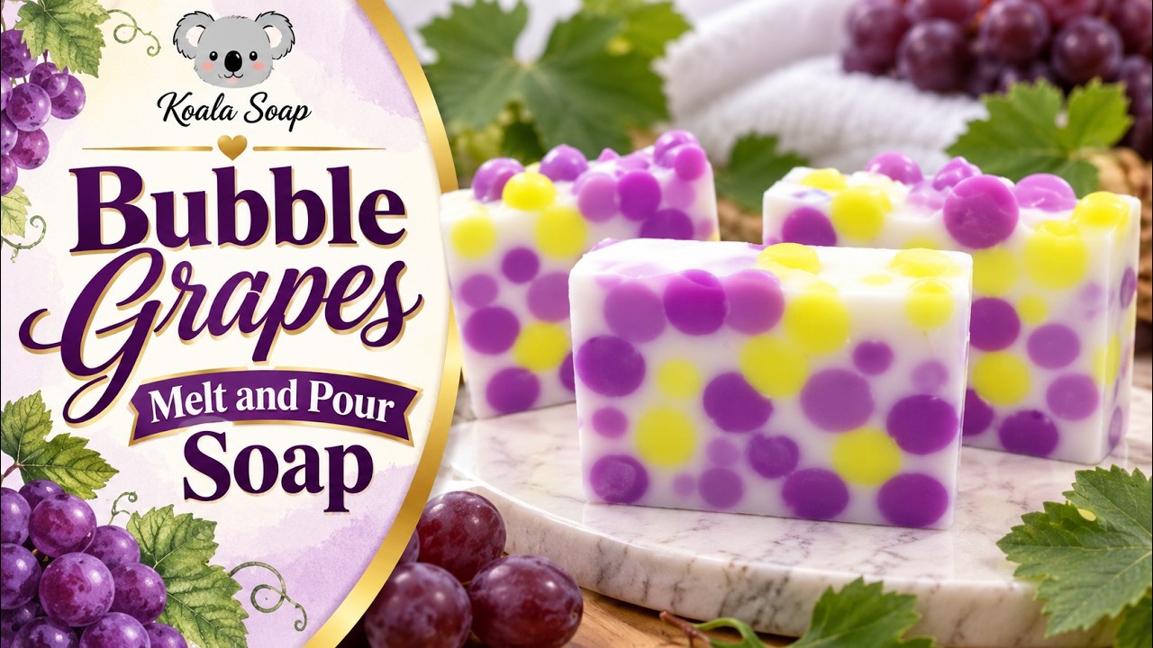 Bubble Grape Melt and Pour Soap with Neon Ball Embeds
