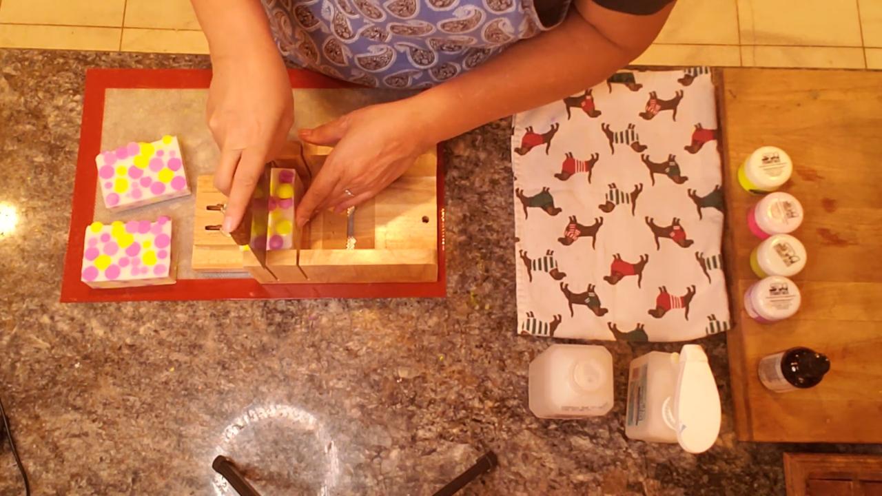 Finished Bubble Grape melt and pour soap bars