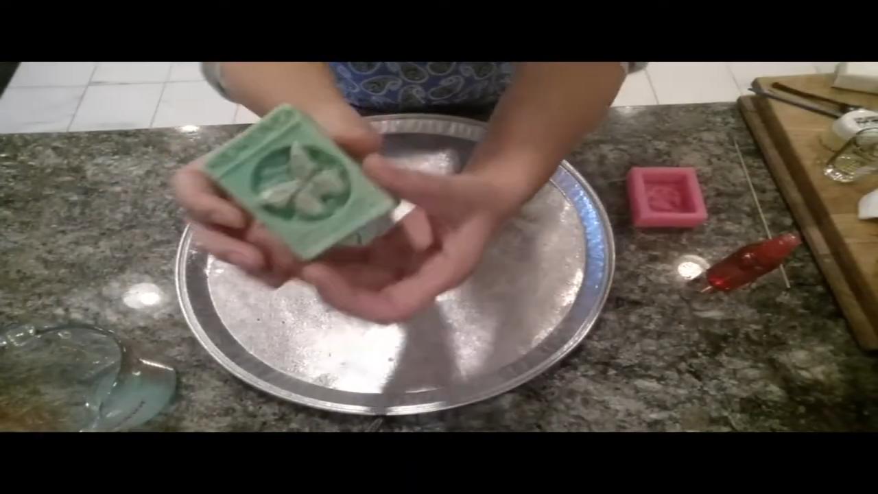 Butterfly soap painted with mica