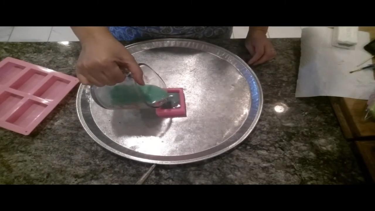Melt and pour soap poured into the butterfly mold