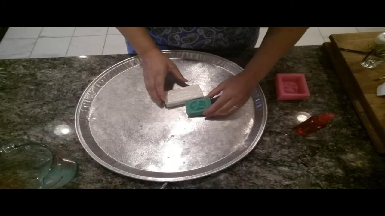 Unmolded green butterfly melt and pour soap