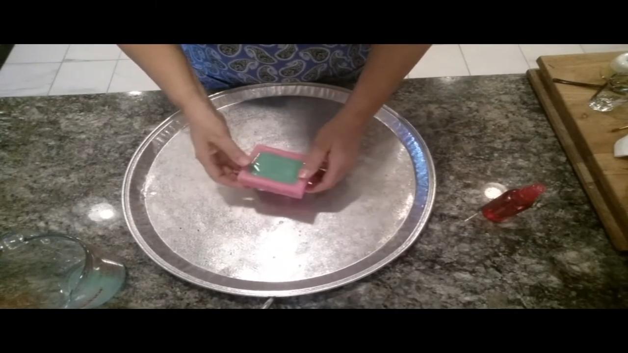 Unmolding the butterfly soap