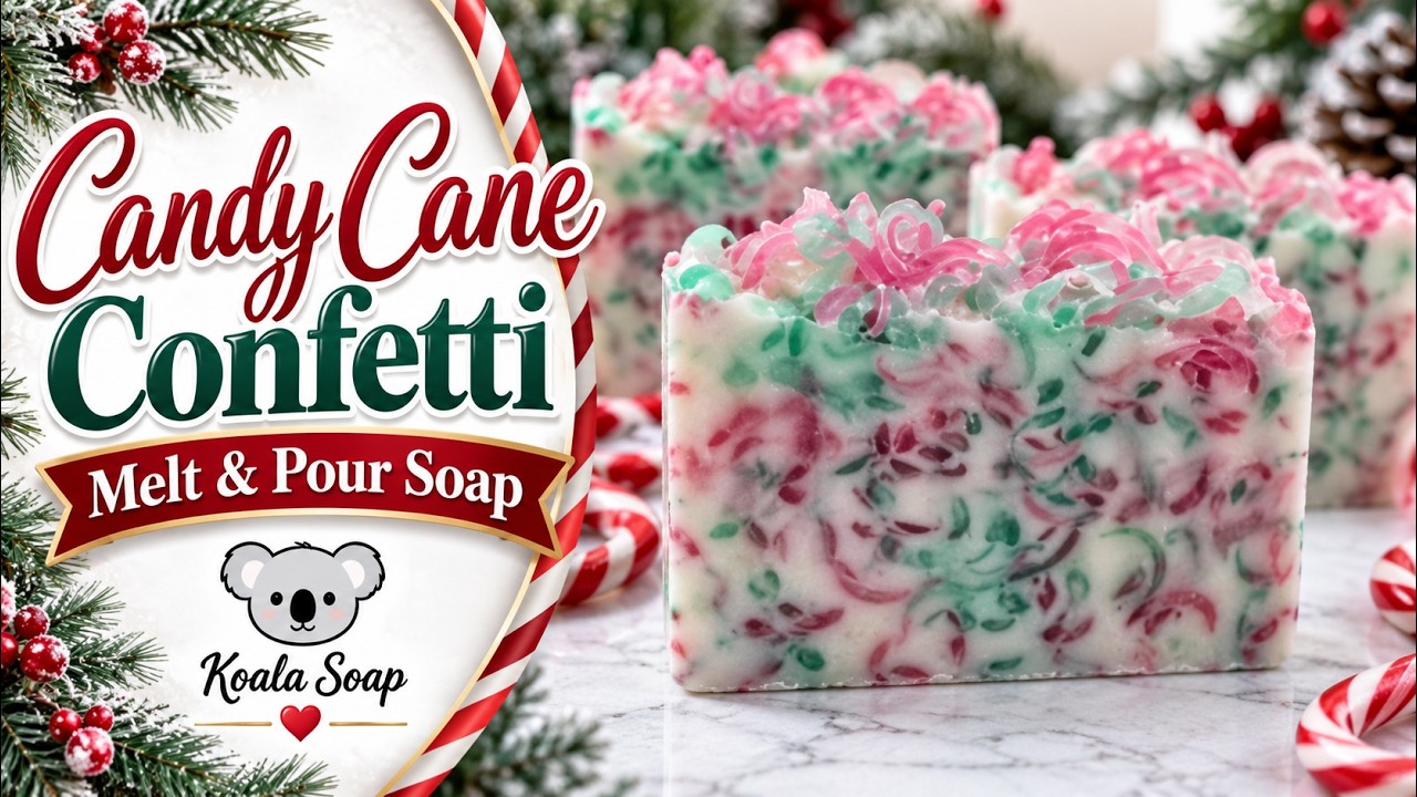 Candy Cane Confetti Melt and Pour Soap