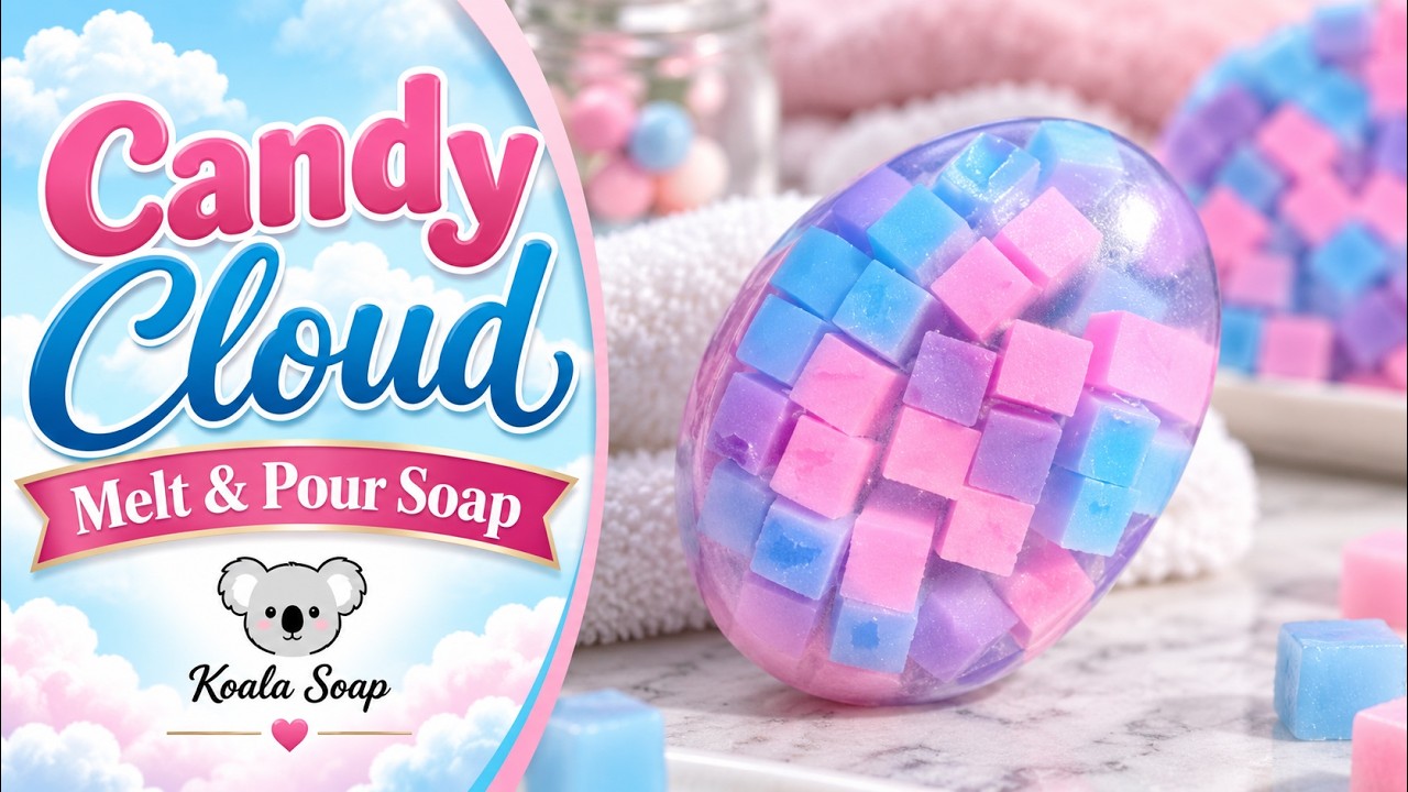 Candy Cloud Melt and Pour Soap Tutorial: A Pastel Embedded Soap Design