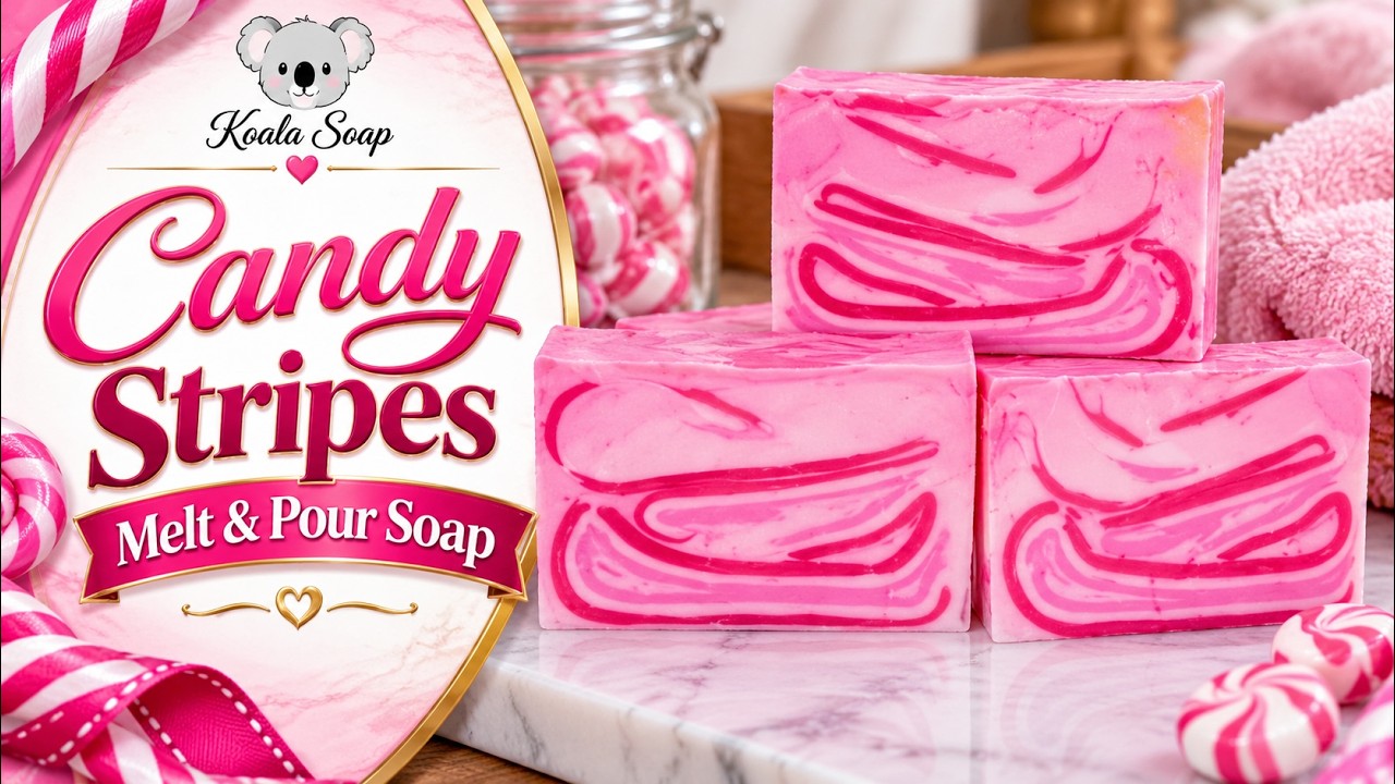 Candy Stripe Swirl Melt and Pour Soap: Pink Marble Swirl