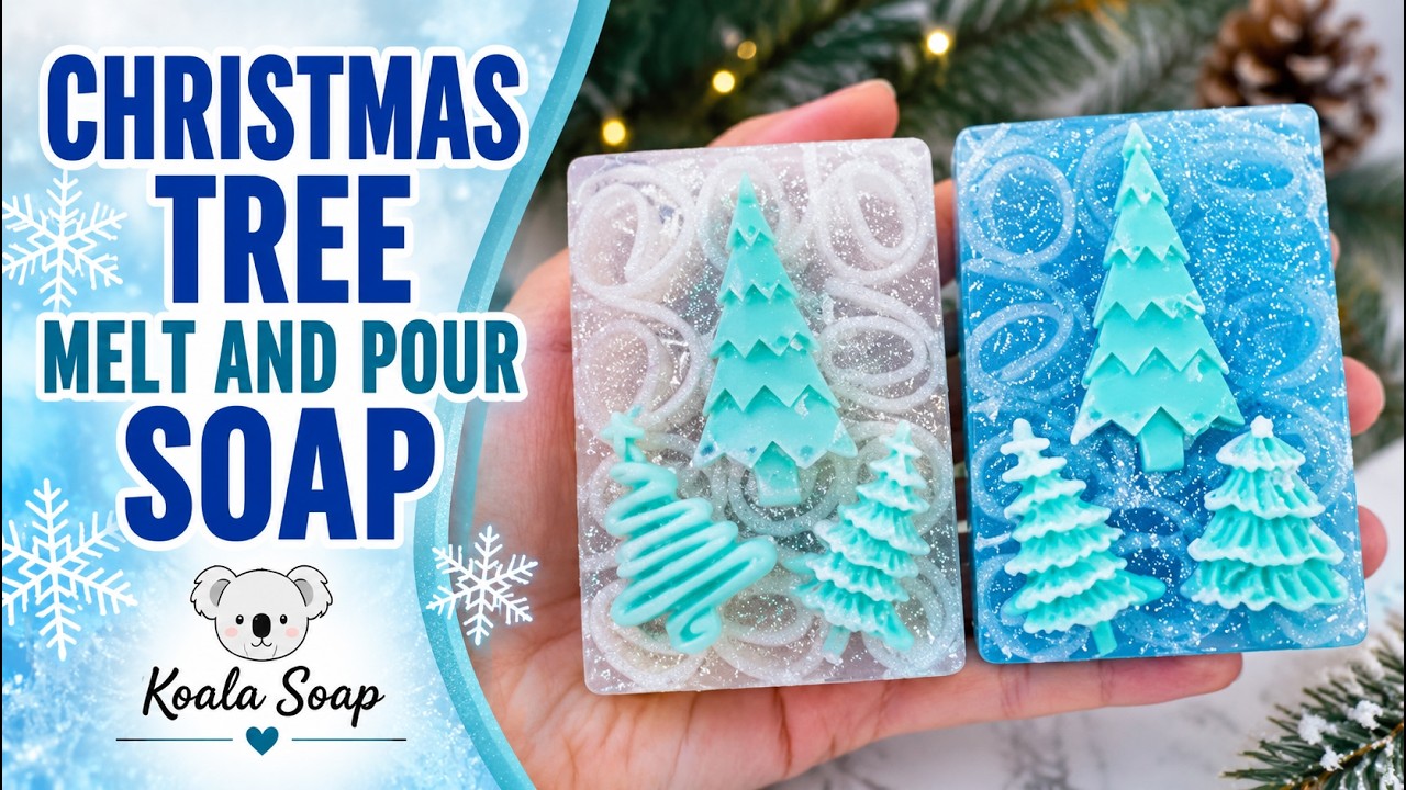 Festive Christmas Tree Melt and Pour Soap Tutorial