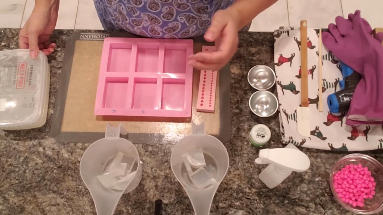 Neon bead embeds and a pink cavity soap mold