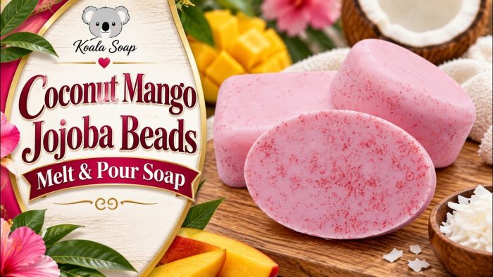 Coconut Mango Jojoba Bead Soap: Exfoliating Melt and Pour Soap
