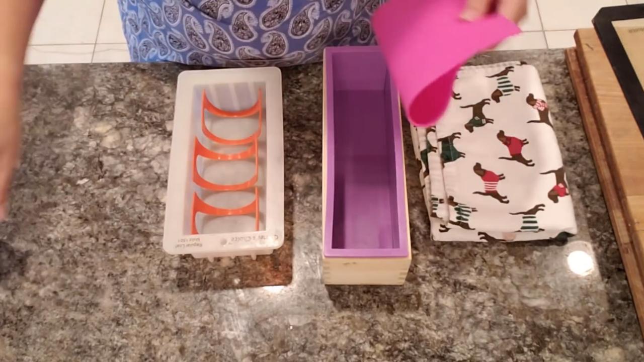 Taco holders set inside a loaf soap mold