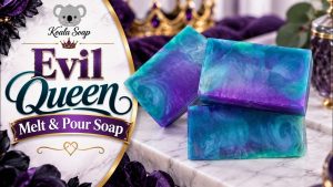 Evil Queen Melt and Pour Soap: Purple and Green Glitter Swirl