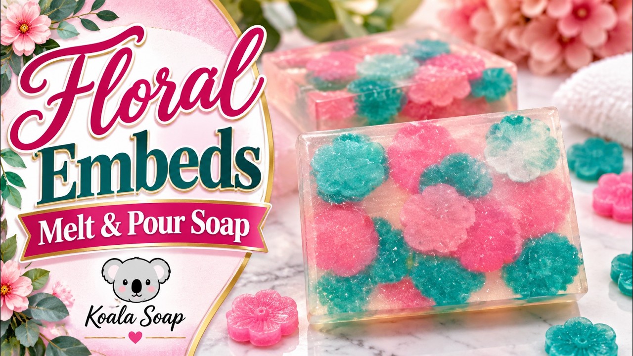 Floral Embed Melt and Pour Soap: Flowers in Crystal Clear Soap