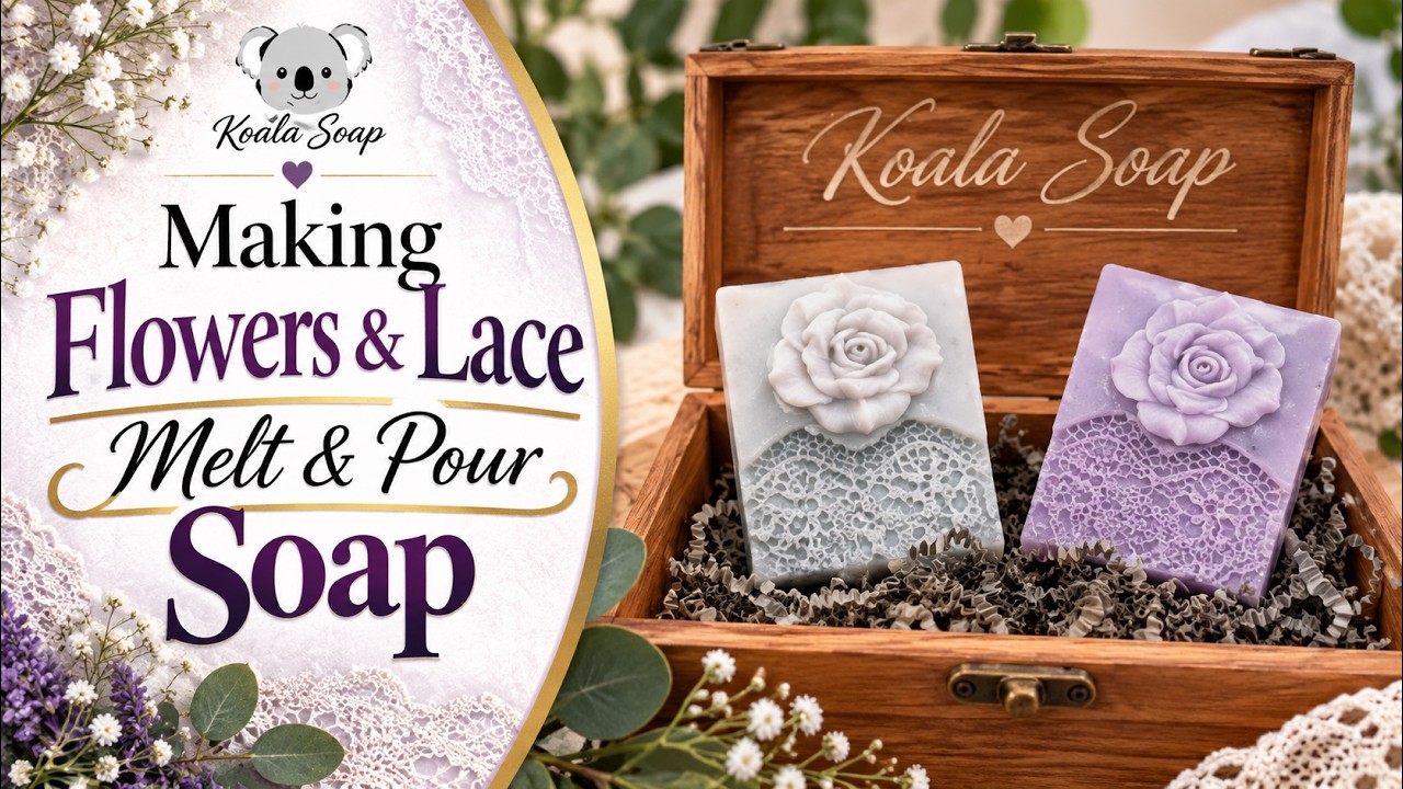 Flower and Lace Melt and Pour Soap with a Fondant Mat