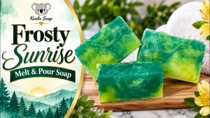Frosty Sunrise Melt and Pour Soap: Green and Lemon Yellow Swirl