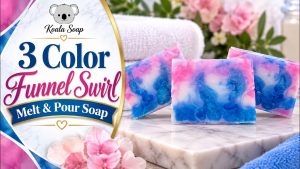 3 Color Funnel Swirl Melt and Pour Soap with a Silicone Funnel