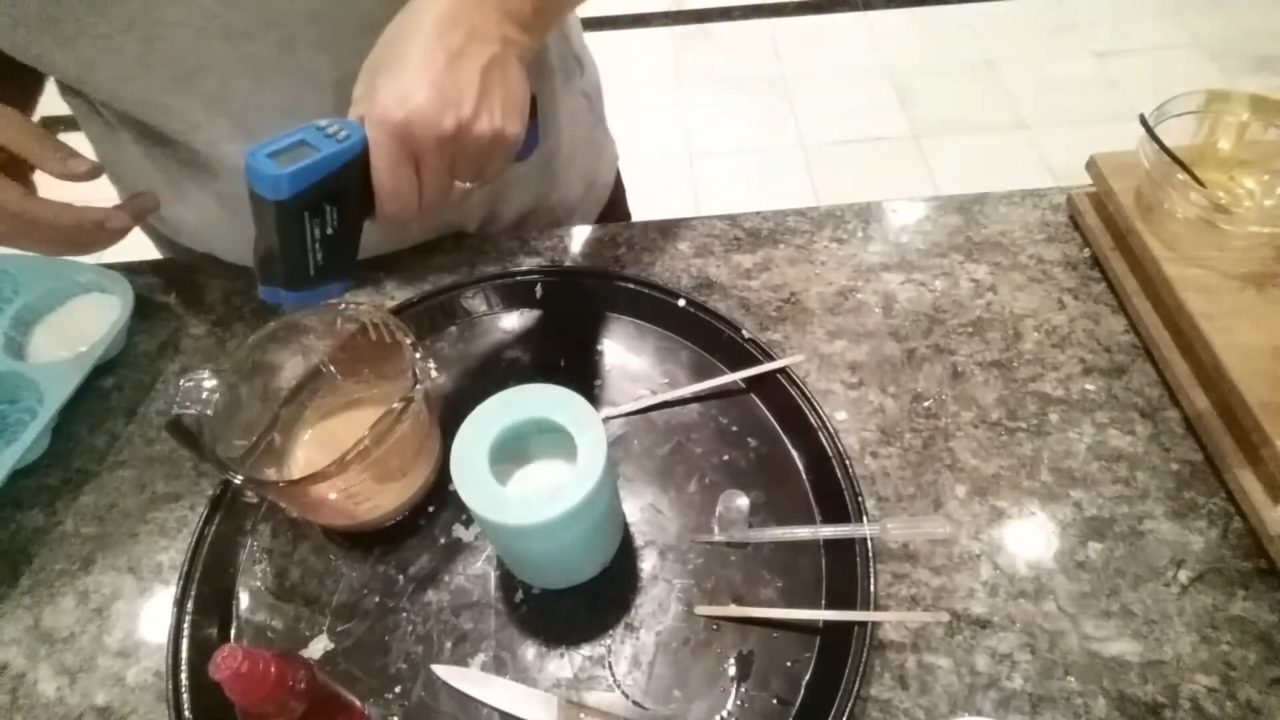 Giant cupcake silicone mold filled with soap and left to set