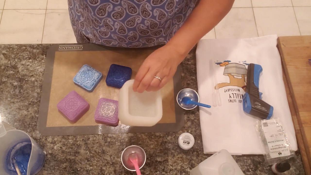 Several versions of the Happiness melt and pour soap