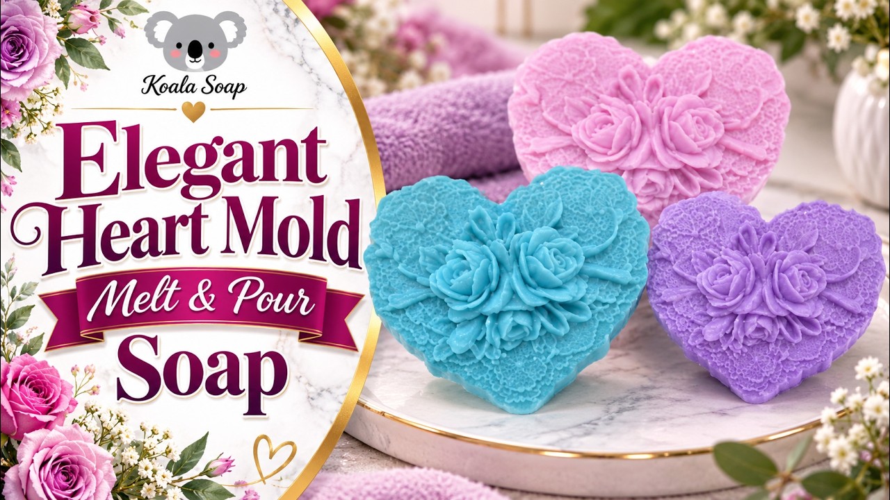 Heart Floral Lace Melt and Pour Soap with Goat Milk Base