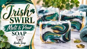 Irish Swirl Melt and Pour Soap: 3 Color Swirl for St. Patrick's Day