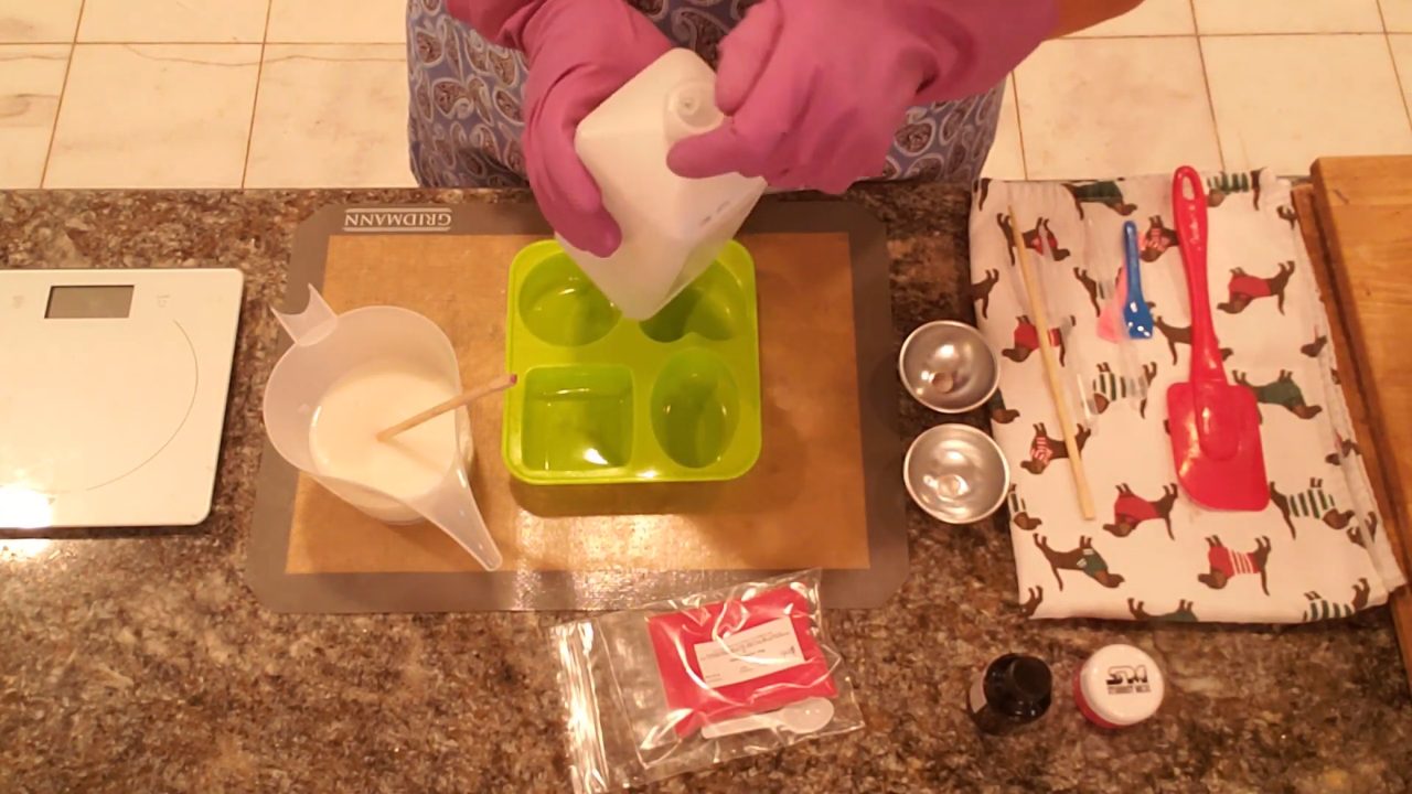 Melted shea butter melt and pour soap in a pour cup