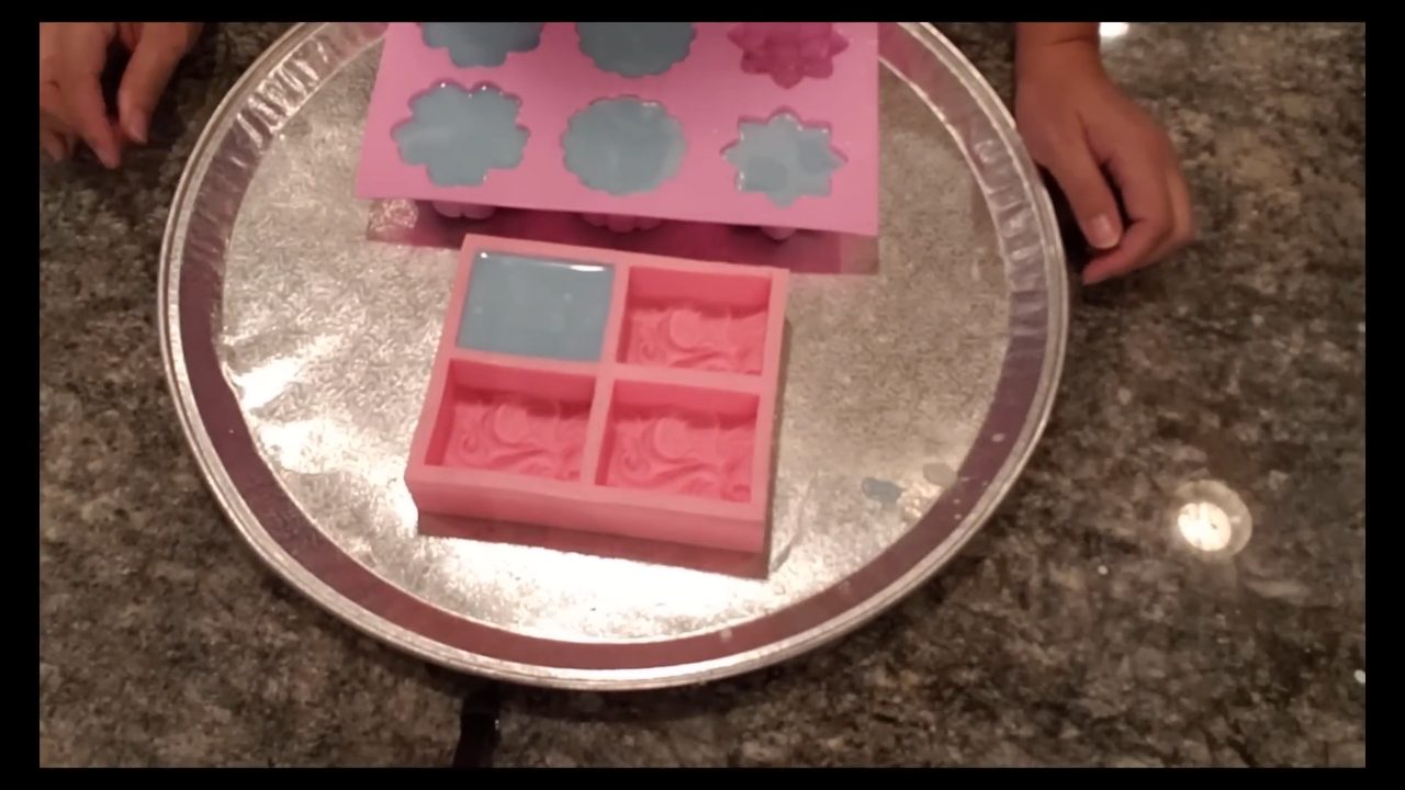Unmolded blue kaolin clay soap from a cloud mold