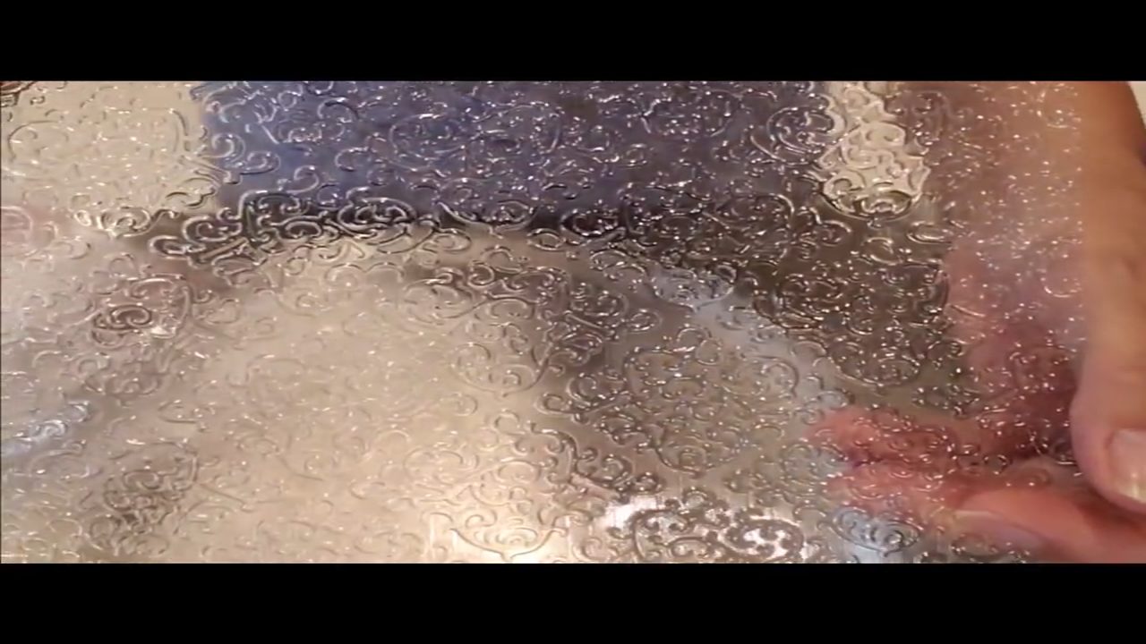 Close-up of a fondant mat used to add a raised design to melt and pour soap