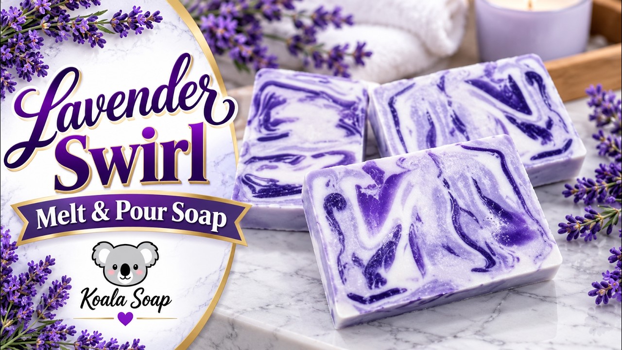 Lavender Swirl Melt and Pour Soap: Easy 2 Color Swirl