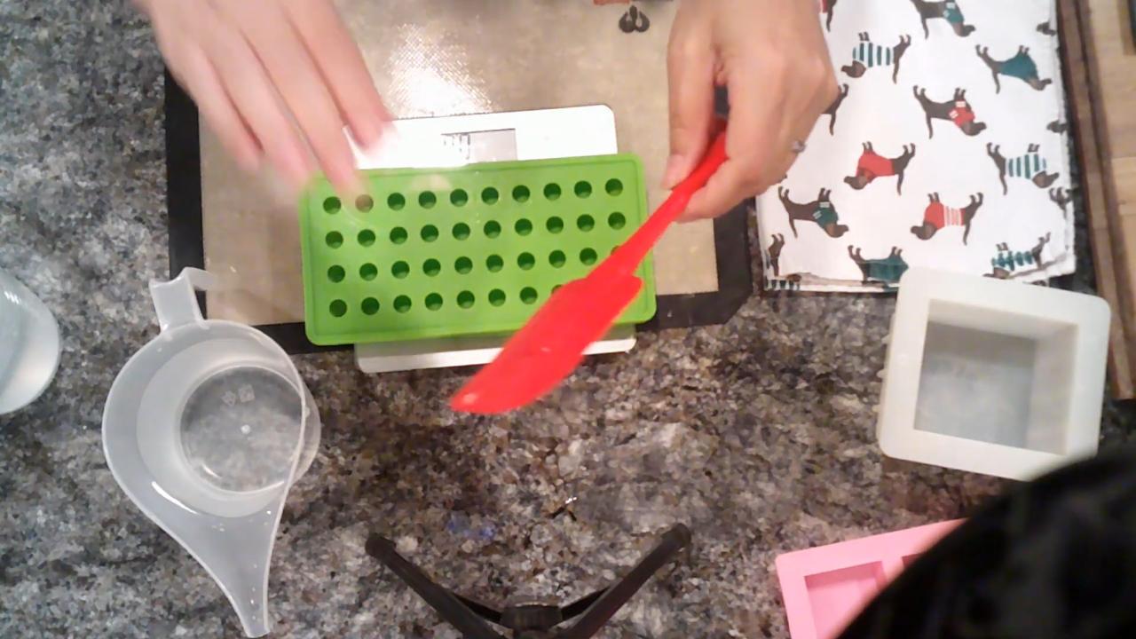 Small ball soap mold ready to measure