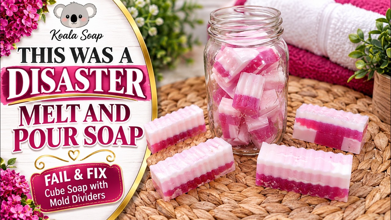 Melt and Pour Soap Fail and Fix: Pink Soap with Mold Dividers