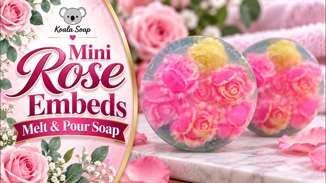 Mini Rose Embed Melt and Pour Soap with Avocado Butter