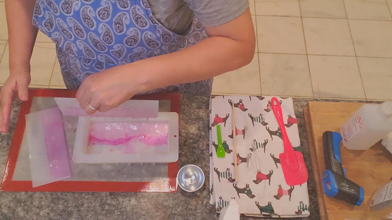 Pulling the dividers out of the soap loaf