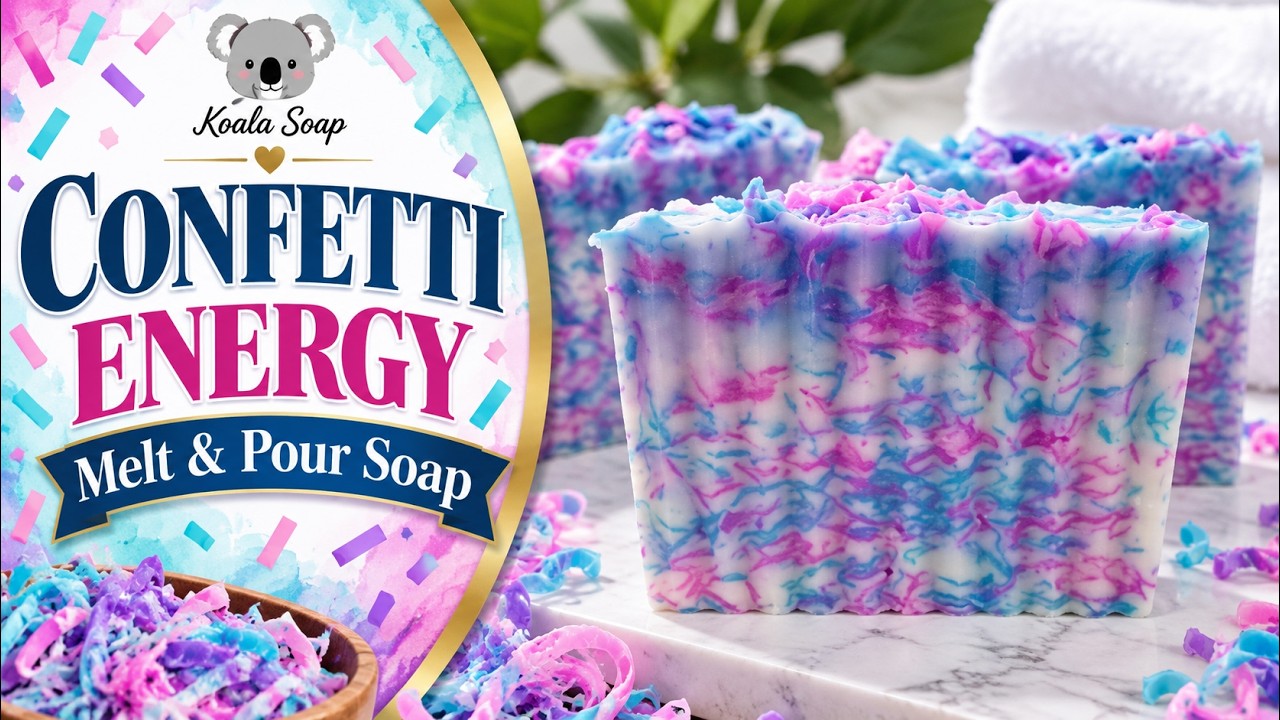 Neon Confetti Melt and Pour Soap with Shredded Soap Embeds