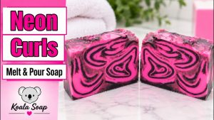 Neon Pink and Charcoal Melt and Pour Soap (Swirl in the Pan)