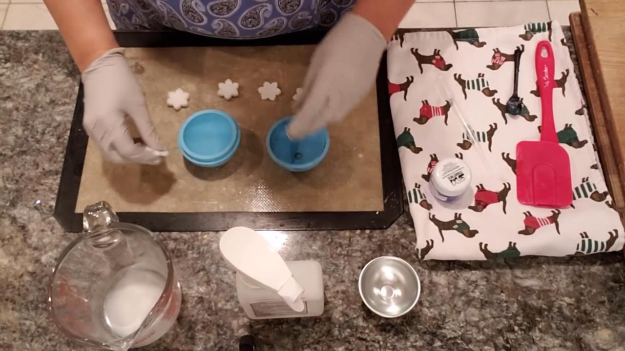 White soap snowflake embeds