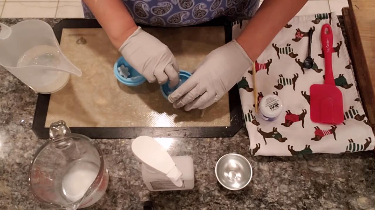 Snowflakes stuck inside both halves of the ball mold