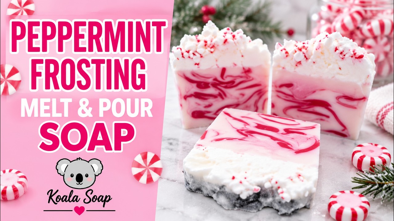 Peppermint melt and pour soap with soap frosting