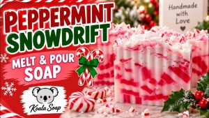 Peppermint Snowdrift Melt and Pour Soap: Layered Christmas Soap with Soap Frosting