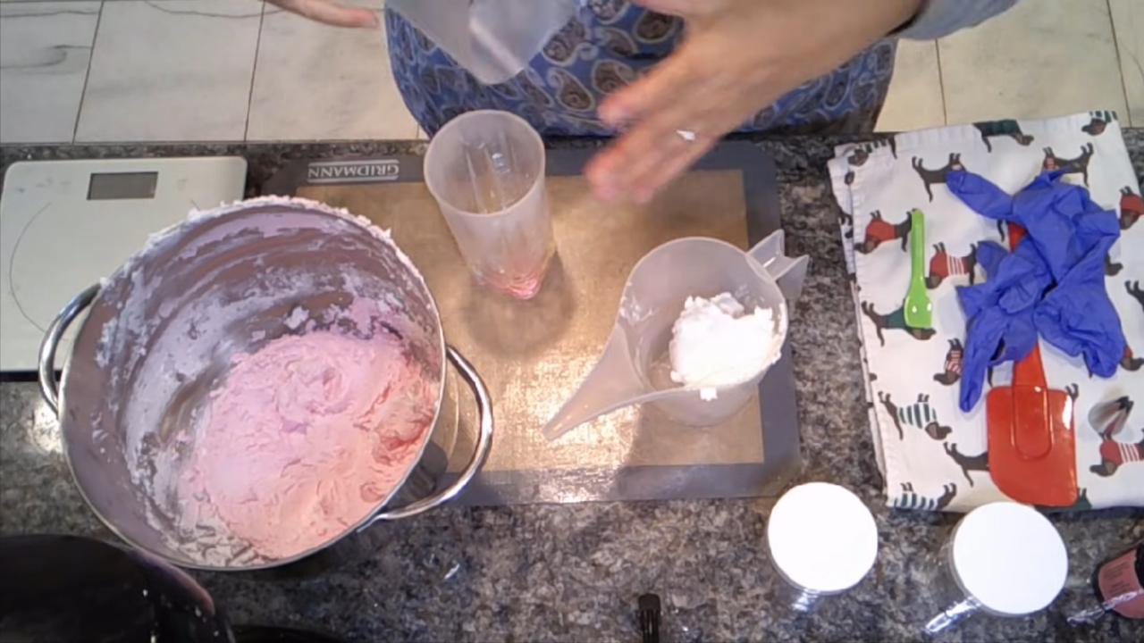 Pink and white whipped sugar scrub