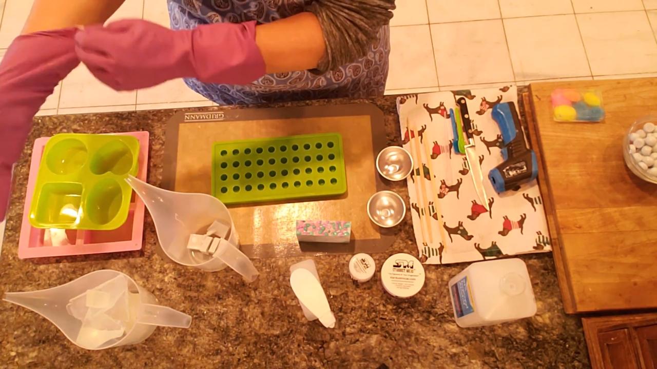 Cutting up an old shea butter soap bar to recycle